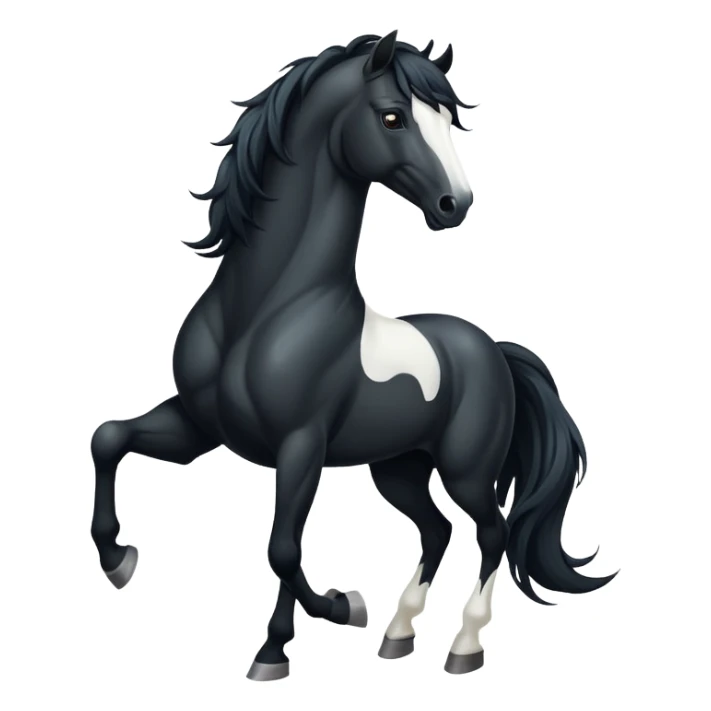 Black horse with white face splotches  sticker