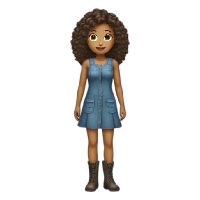 Girl with dress with boots sticker