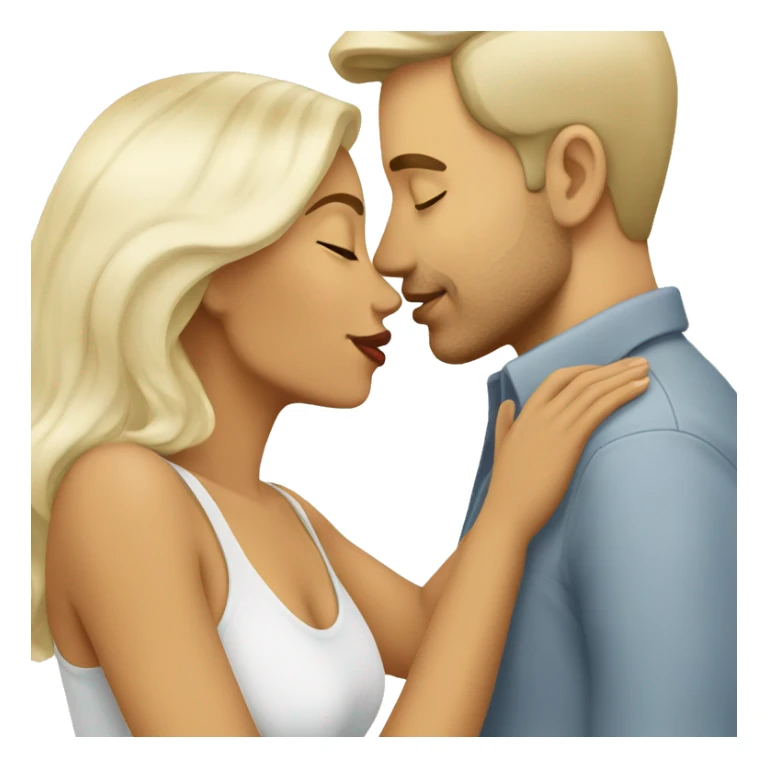 White blonde man kissing latina woman sticker