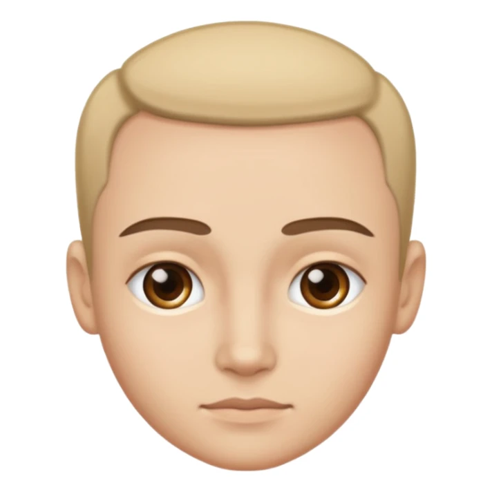 emoji of a human forehead only, showing the area between eyebrows and hairline, simple cartoon style sticker
