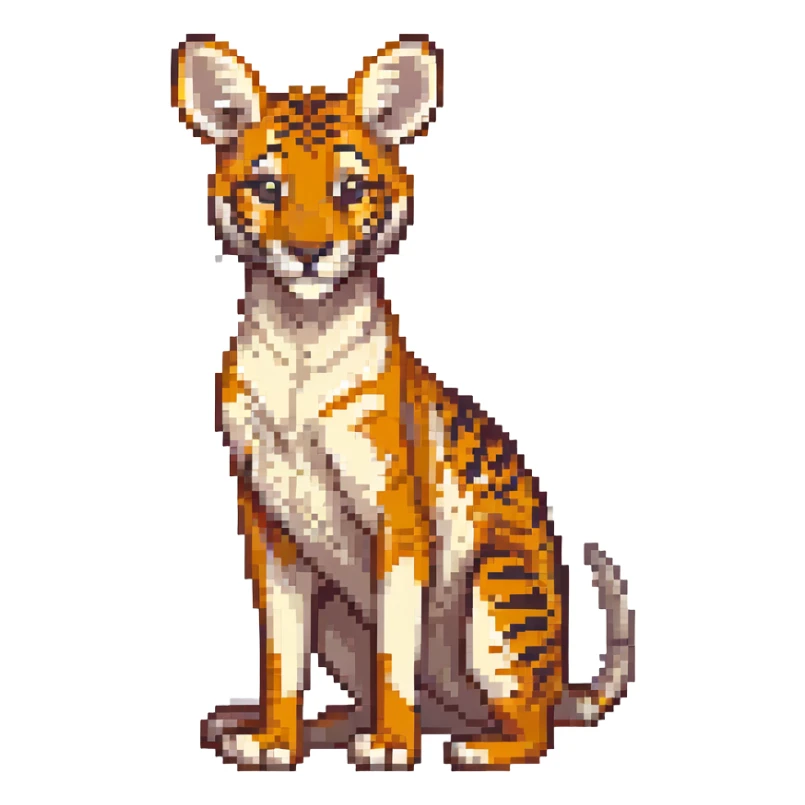 pixel art style tiger kangaroo hybrid sticker