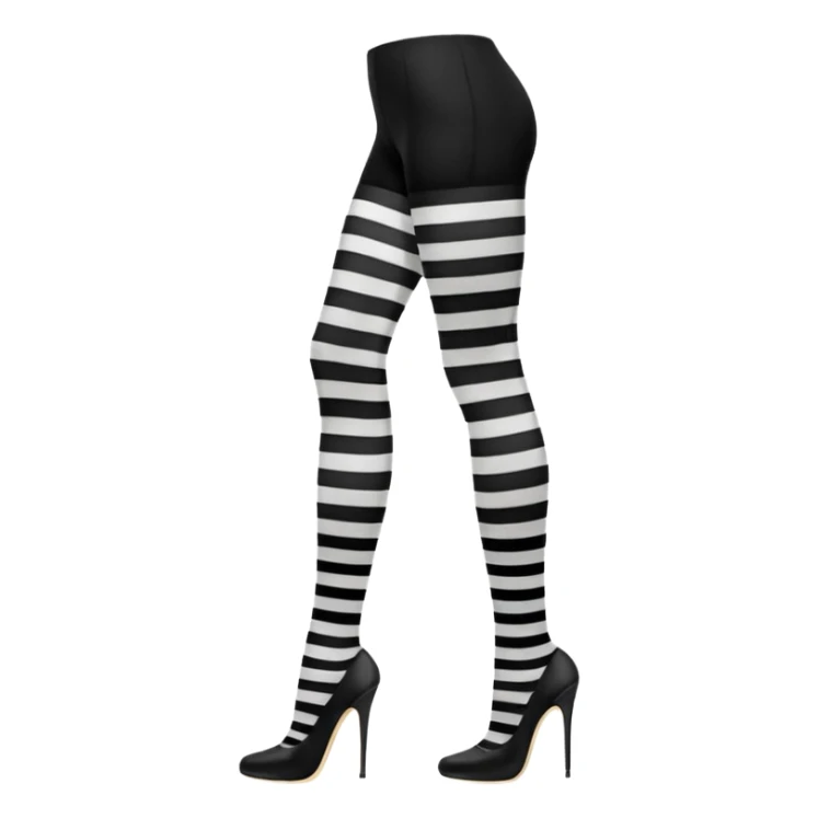 black and white striped tights sticker