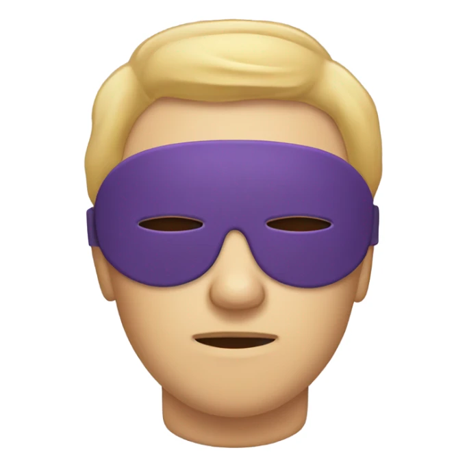 A purple sleeping mask with zzz 💤 emoji sticker
