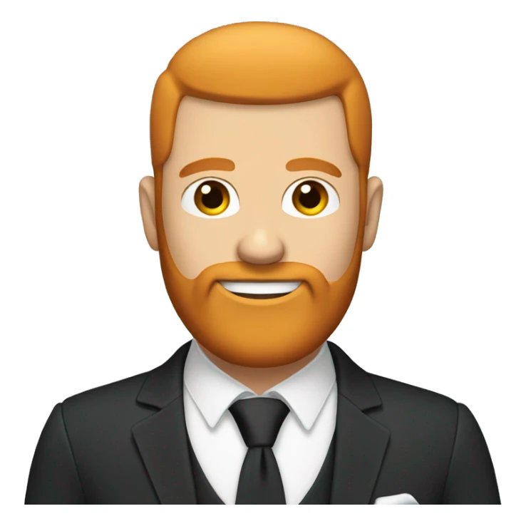 groom with no head hair and ginger and grey long straight beard sticker