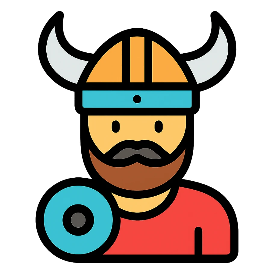 color outline icon of a viking sticker