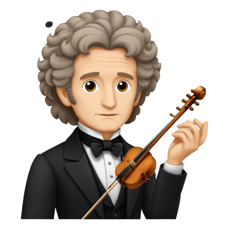 Hector Berlioz with wild hair conducting an orchestra sticker