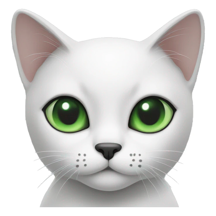 Black and white cat with green eyes  sticker