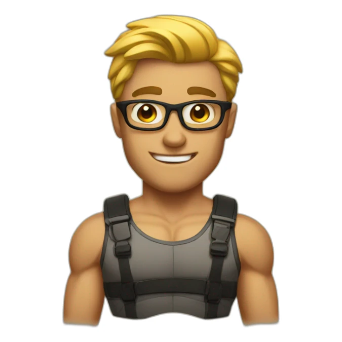 muscular geek sticker