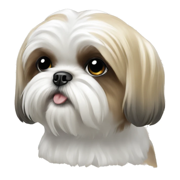 white and gold shih tzu dog sticker
