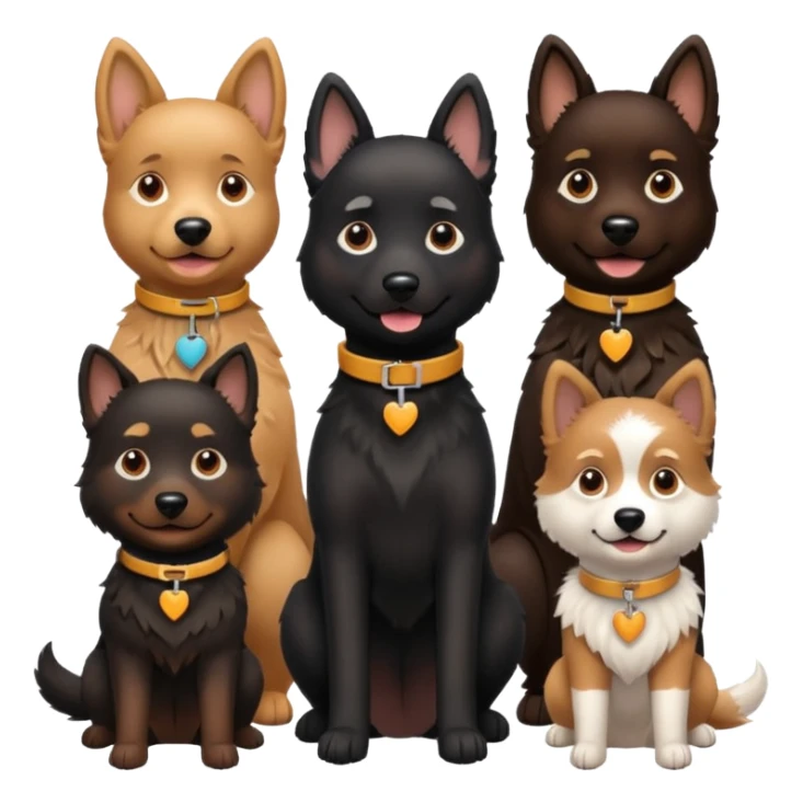 Four Dogs selling a black dog with a collar sticker