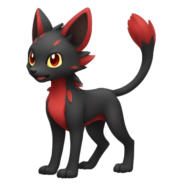 Cute cool black red animal hybrid Fakemon full body sticker