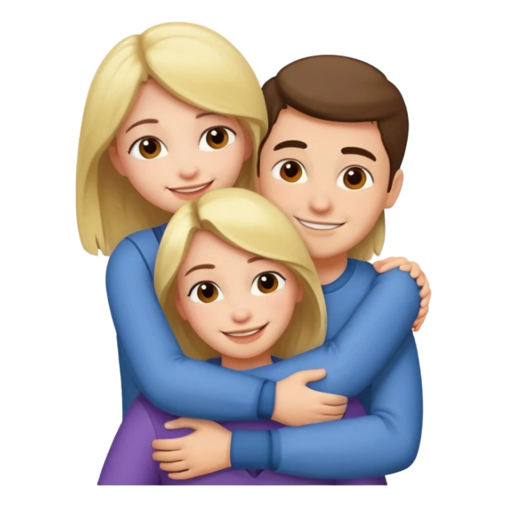 girl with normal girl size boobs hugging two guys sticker