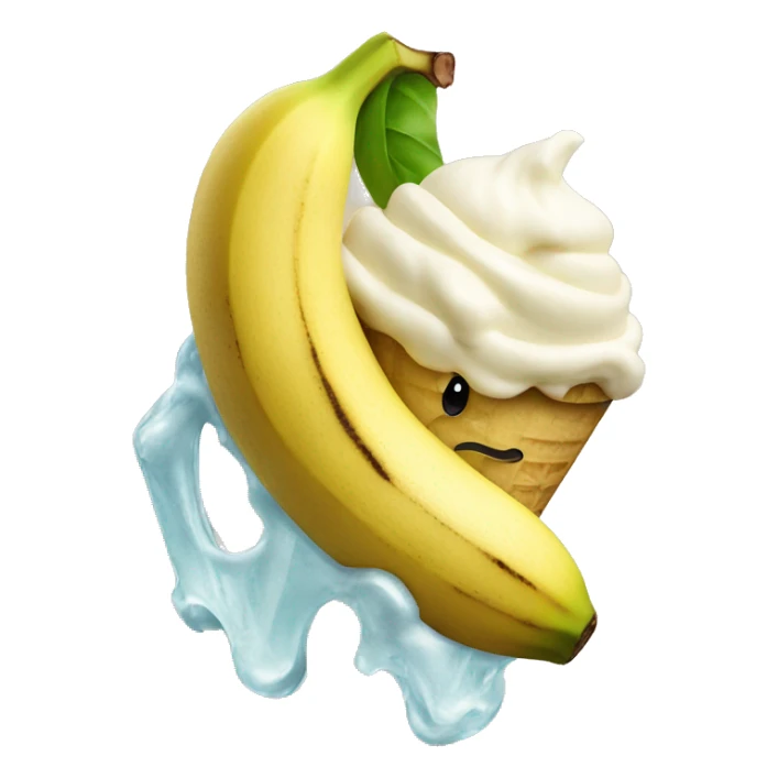 Banana dipped in ice cream sticker