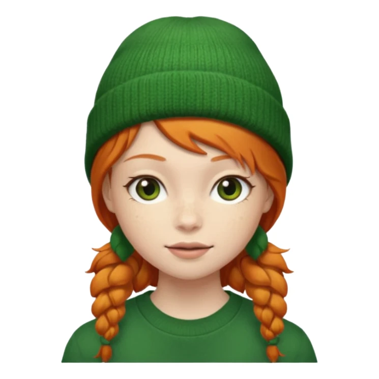  ginger girl with a green beanie sticker