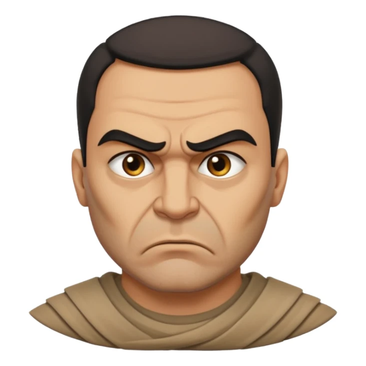 an angry Iraqi, in profile, chest-high sticker