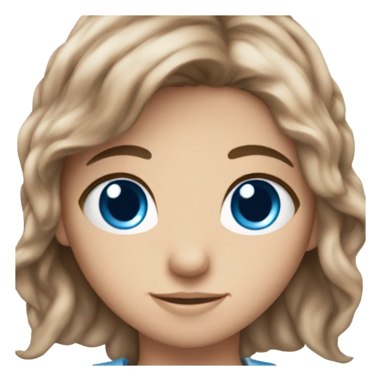 Dreamy fairy brown hair blue eyes sticker