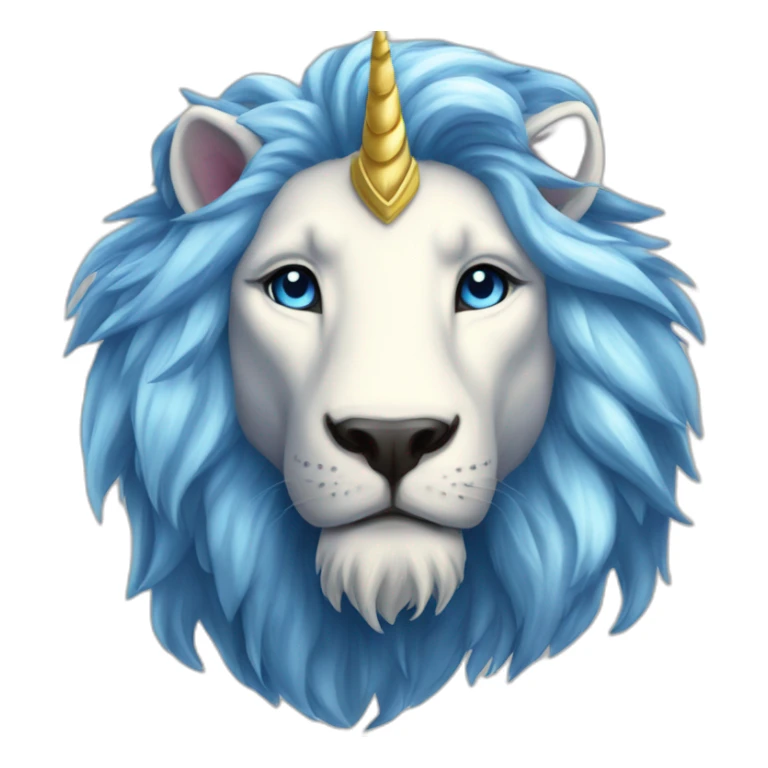 majestic unicorn lion aurora blue fame sticker