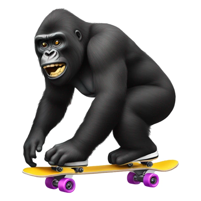 un gorille avec des dents en or sur un skate sticker