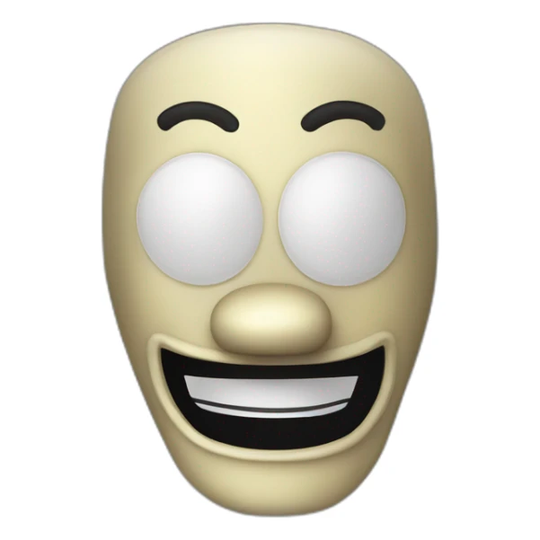 Máscara de teatro de mimo blanca con gran sonrisa y lágrimas puppet fnaf sticker