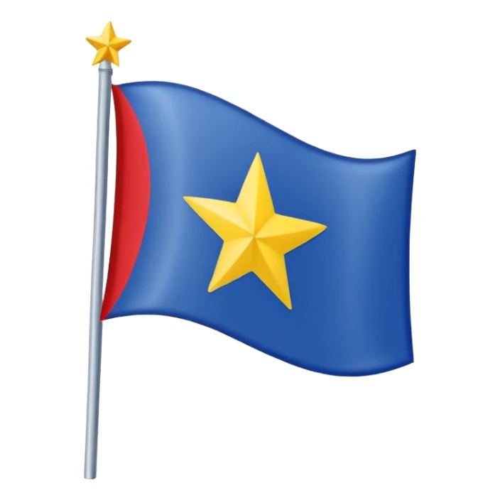 Make an a flag that is red blue red it’s a yellow star in the middle no stick  sticker