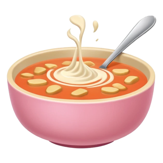 yummy soup in pink bowl sticker