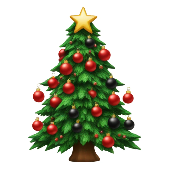 Christmas tree with red and black ornaments  sticker