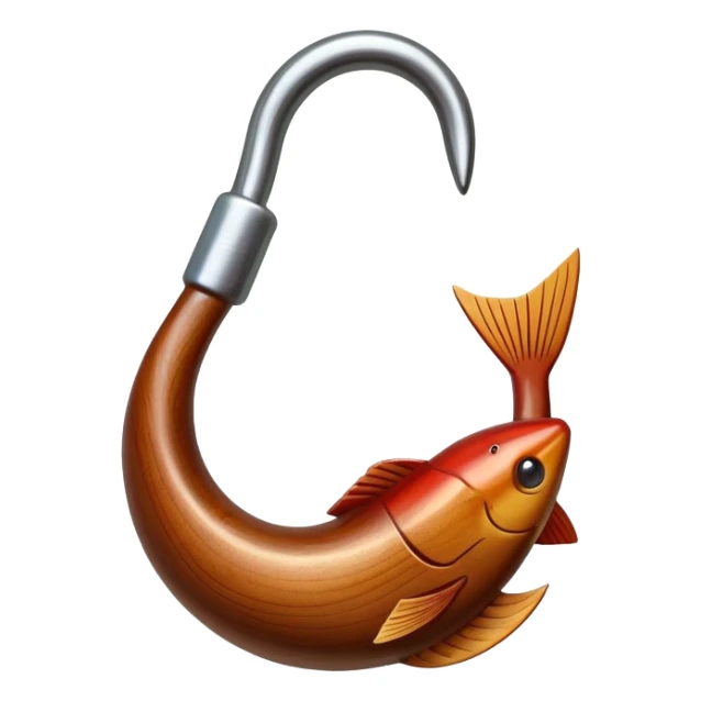 Hawaiian wooden fish hook sticker