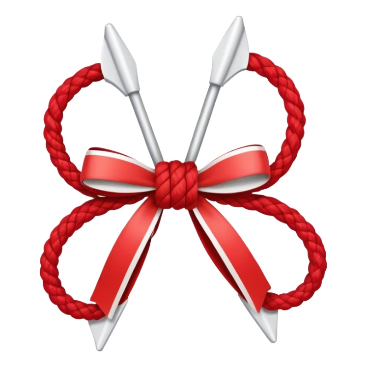 bow made of rope in red and white sticker
