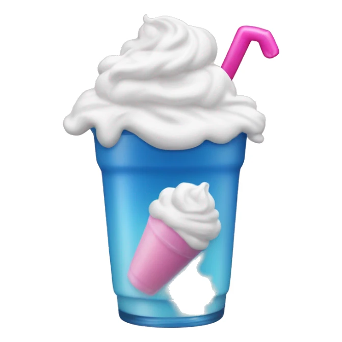 blue drink with pink whipped cream sticker