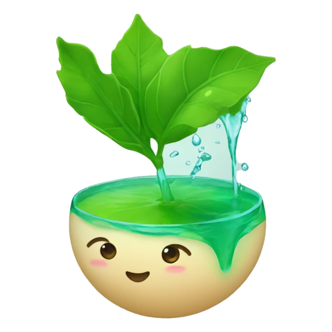 rode emmer met groen water en een rietje sticker