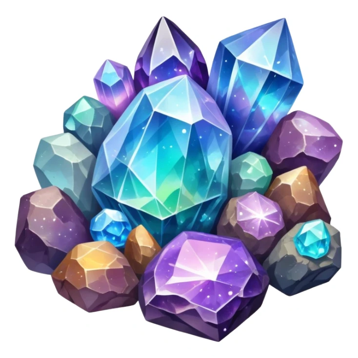 Random Nebula-Crystals Stones Minerals Clusters Stones sticker