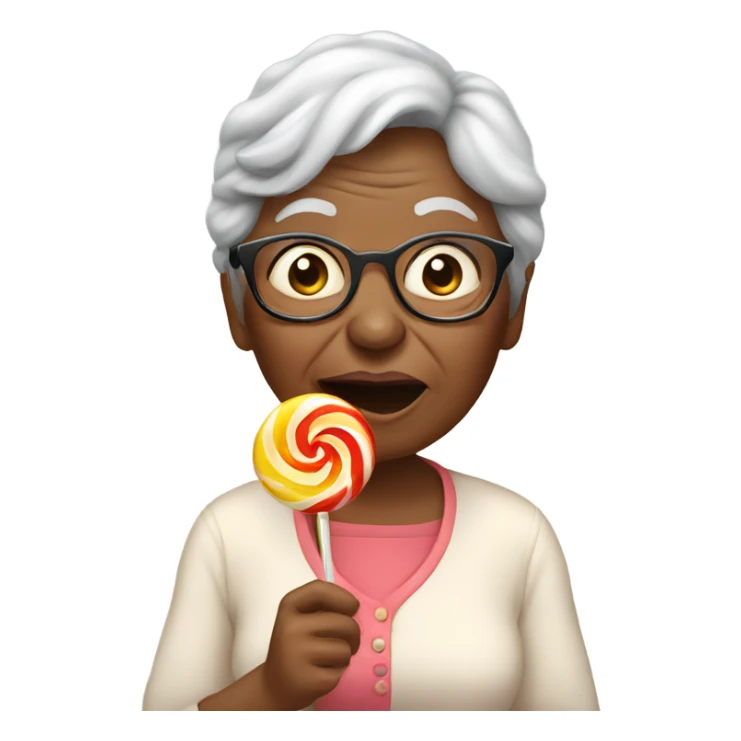 Grandma eating a lollipop  sticker