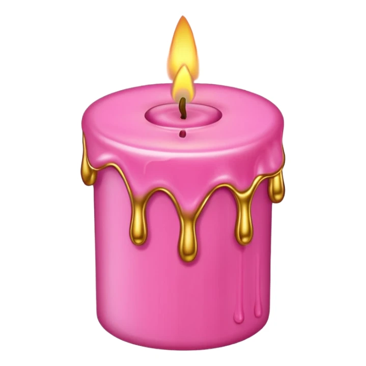 pink with melting gold wax candle sticker