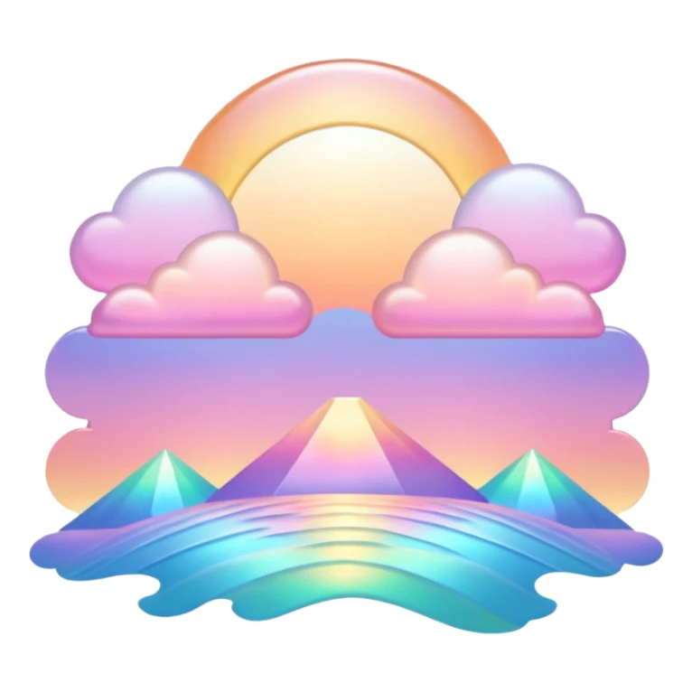 Pastel divine glorious colorful iridescent shiny pale light whitish sunset deco  sticker