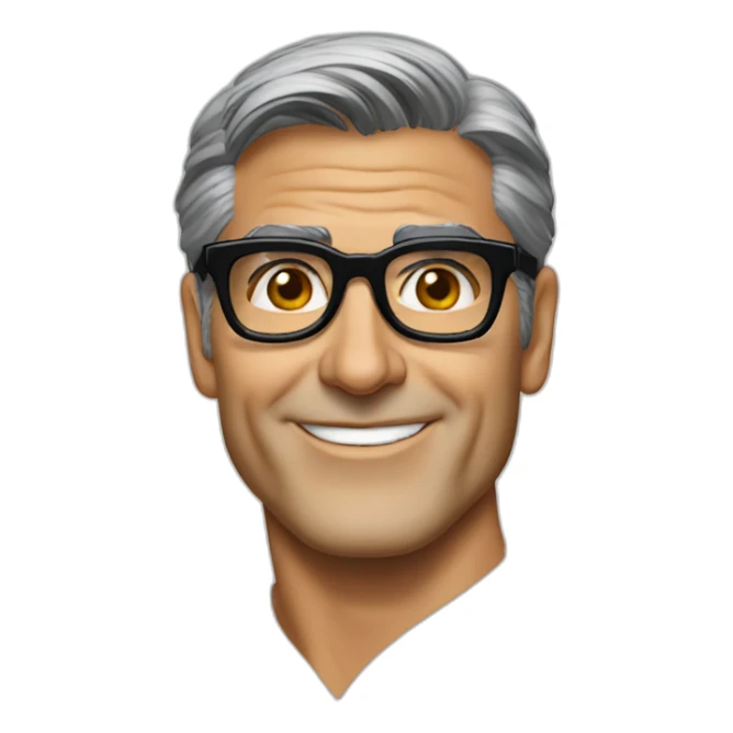 George Clooney glasses sticker