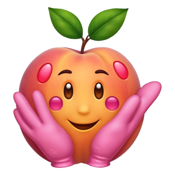 Emoji Peach with hand prints on the back  sticker