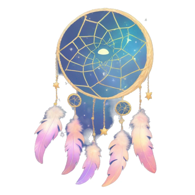 Sparkly moon-and-stars-galaxy-dreamcatcher sticker