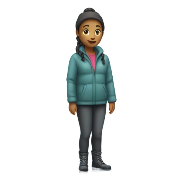 Girl standing on ice  sticker