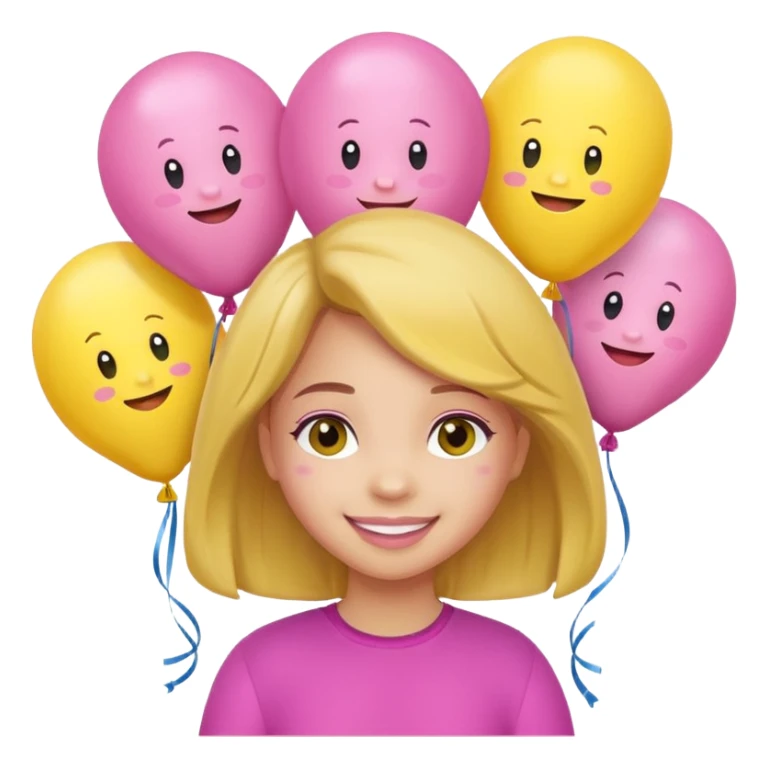 Gianna spelled with cute girl balloons sticker