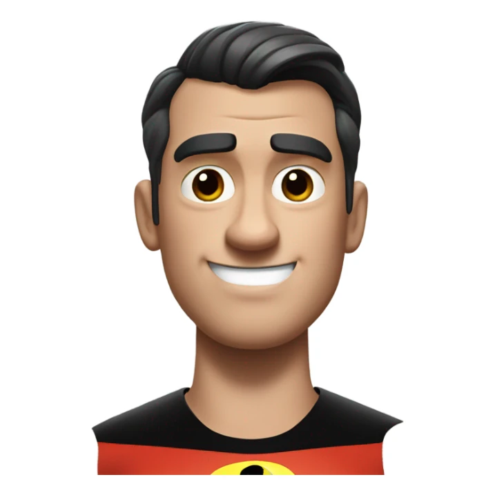 Realistic Mr incredible head with haircut and straight face sticker