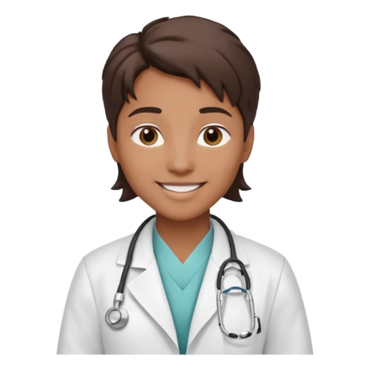 androgynous physician no stethoscope and medium tone skin NO stethoscope sticker