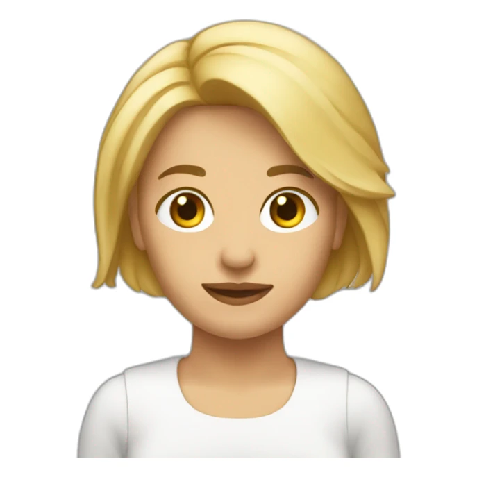 Mujer de 54 años pelo muy corto rubio pensando sticker