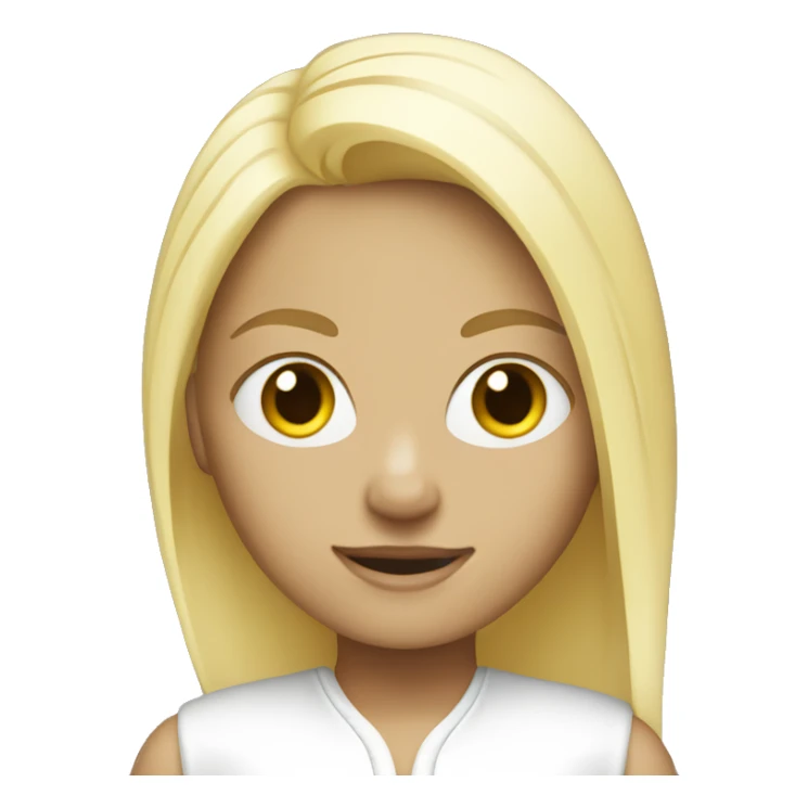 Blond girl with a white car sticker