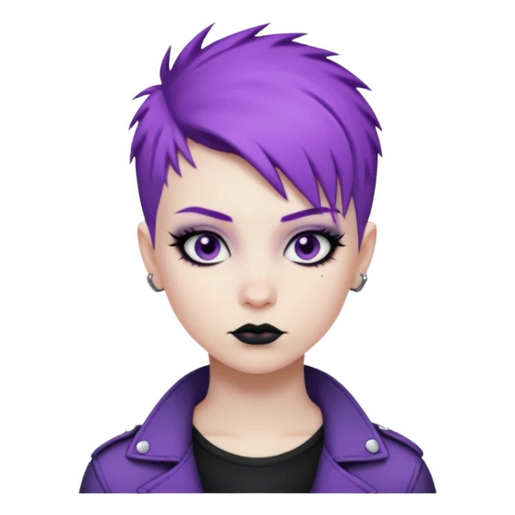 Cool Punk with Short Purple Hair sticker
