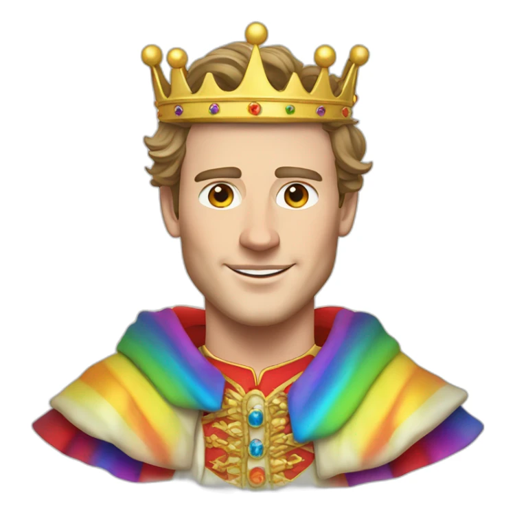 Jonathan Toews as a rainbow king with a royal robe on sticker