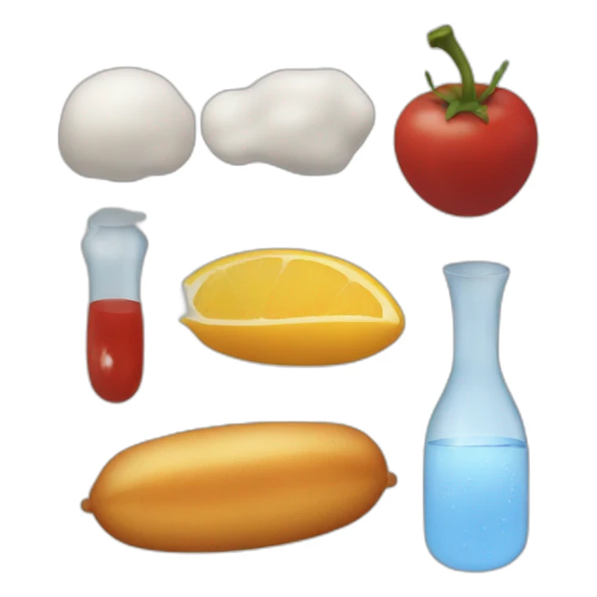 Iodine, water, food sticker