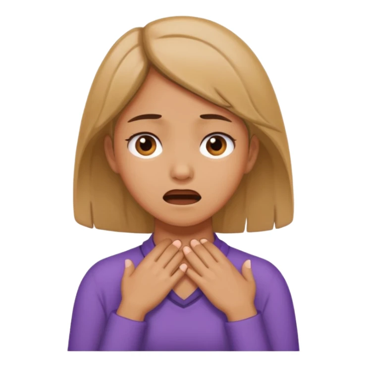 Girl holding her neck in frustration  sticker