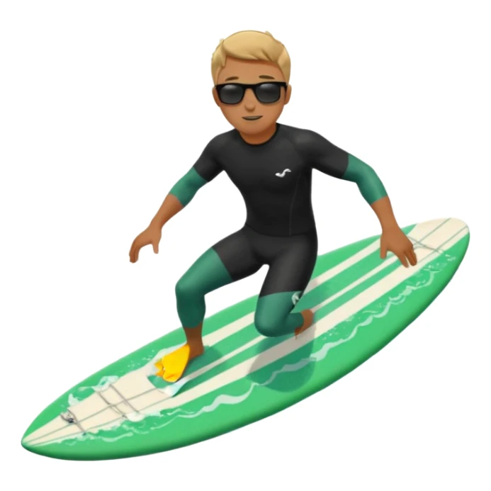 Un hombre sorteando con camisa negra y tabla verde sticker