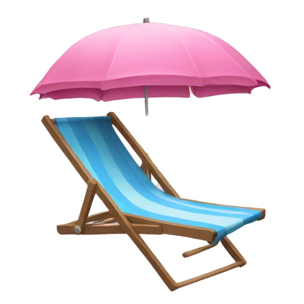 pink beach chair with umbrella sticker
