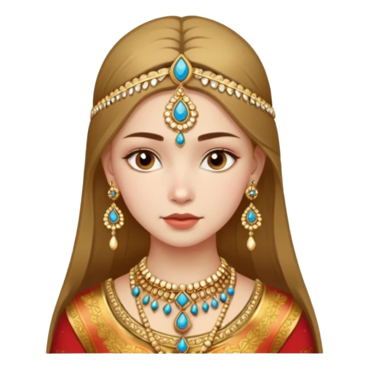 Russian girl in Indian jewellery sticker